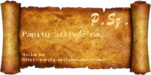 Papity Szilvána névjegykártya